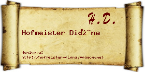 Hofmeister Diána névjegykártya